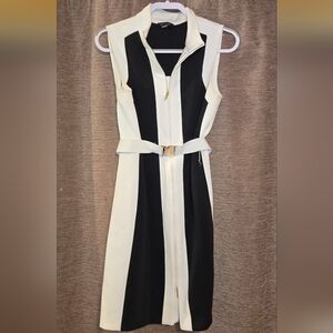 Tommy Hilfiger Black and White Midi Dress